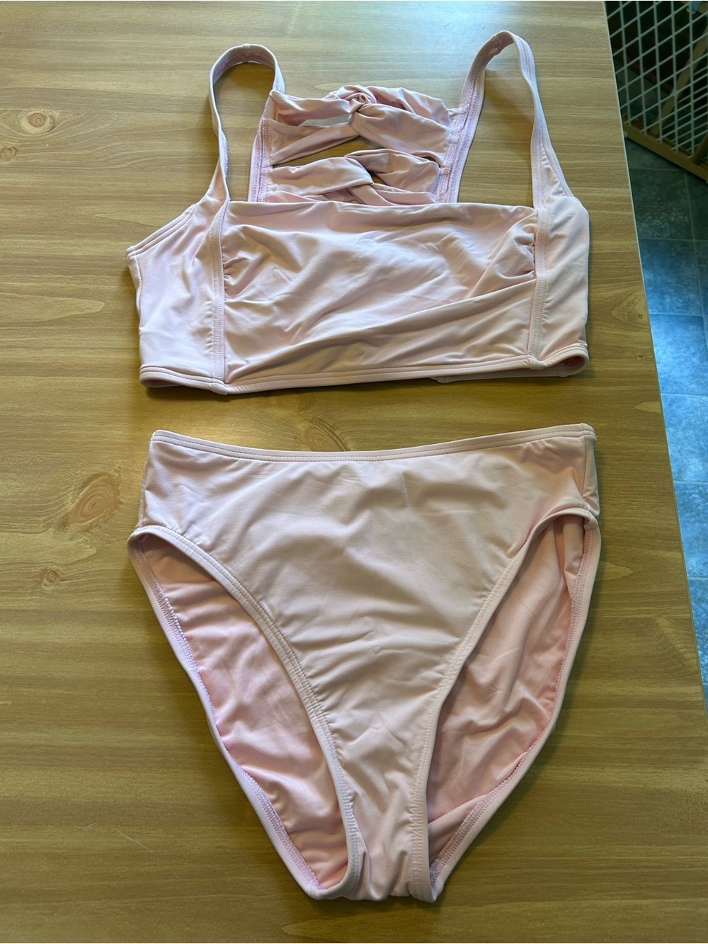 Carmen Marc Valvo Peony Pink Two-Piece Bikini Swim Set Size Large
